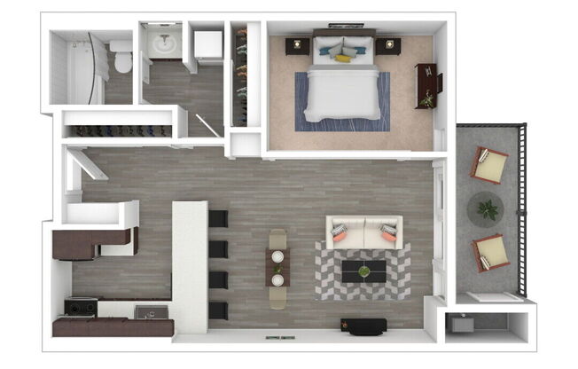 1 bed, 1 bath, 591 sqft, $3,080