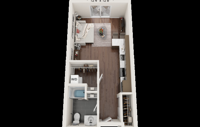 Studio, 1 bath, 525 sqft, $1,095, Unit 325