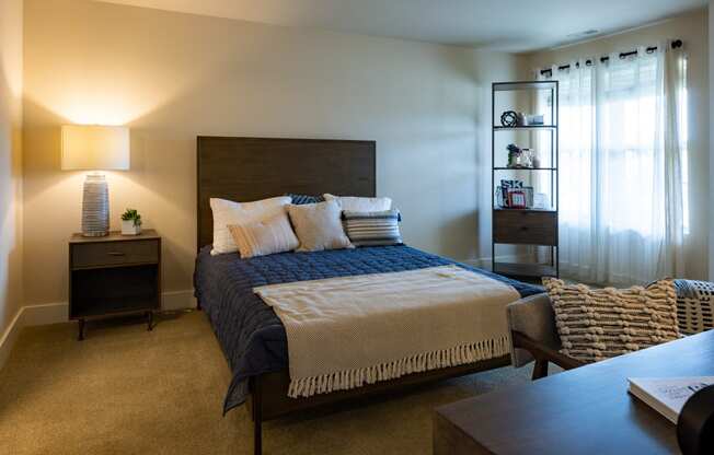 Bedroom at Quarry Apartments and Townhomes in DeWitt Michigan