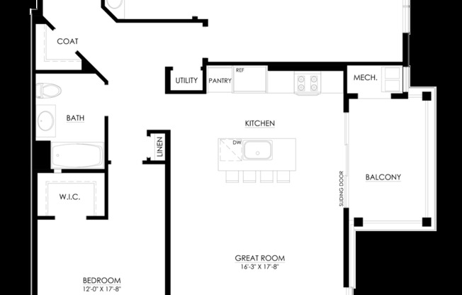 2 beds, 2 baths, 1,304 sqft, $3,565, Unit 4401