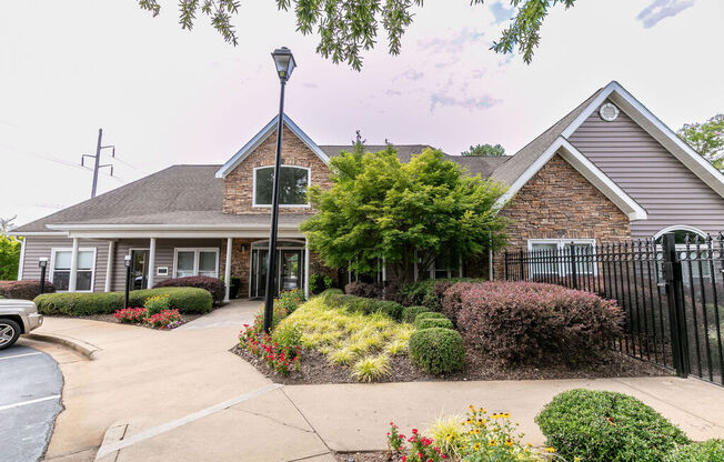 Exterior with green trees at Elme Marietta Apartments, Marietta, GA