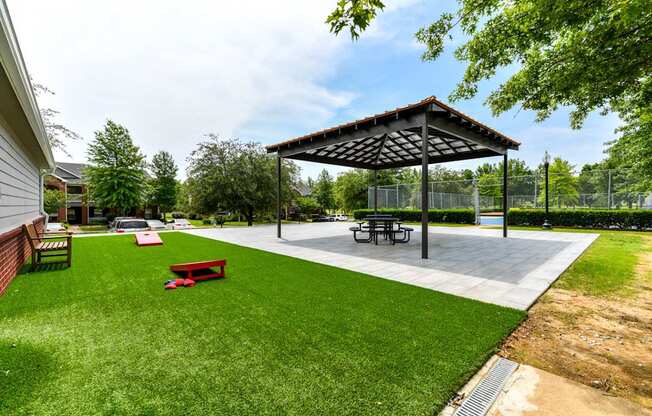 A park with a pavilion and picnic tables.at Park at Forest Hill, Tennessee