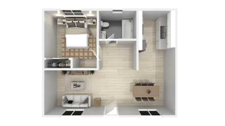 1 bed, 1 bath, 500 sqft, $2,160