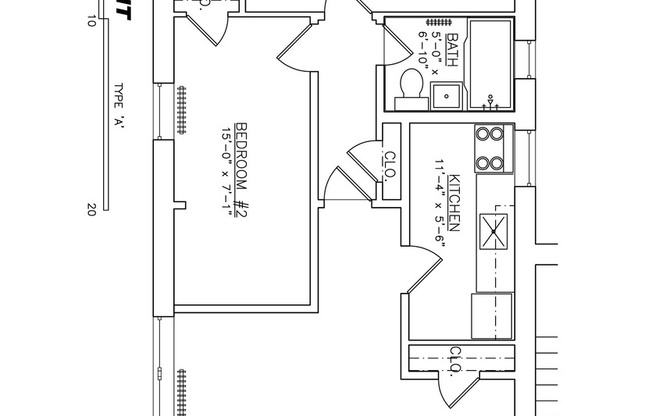 2 beds, 1 bath, $1,750, Unit 105D