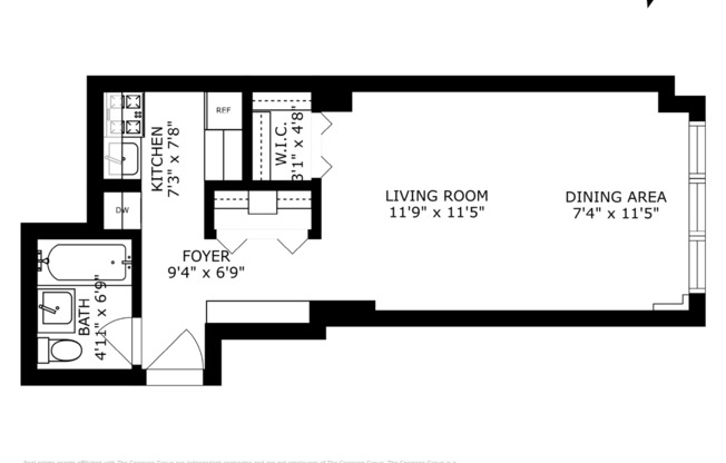 Studio, 1 bath, $3,500, Unit 5F