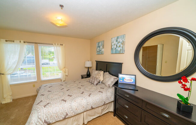 Beautiful Bright Bedroom With Wide Windows at West Hampton Park Apartment Homes, Elkhorn