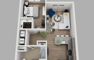 1 bed, 1 bath, 712 sqft, $2,524