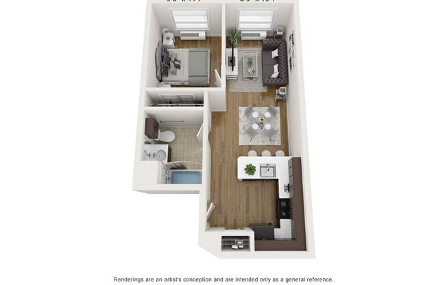 1 bed, 1 bath, 534 sqft, $2,250, Unit 232