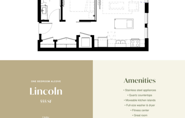 1 bed, 1 bath, 555 sqft, $1,945, Unit 405
