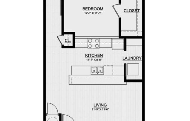 1 bed, 1 bath, 807 sqft, $1,399, Unit 505