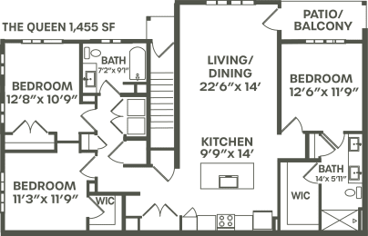 3 beds, 2 baths, 1,455 sqft, $2,739