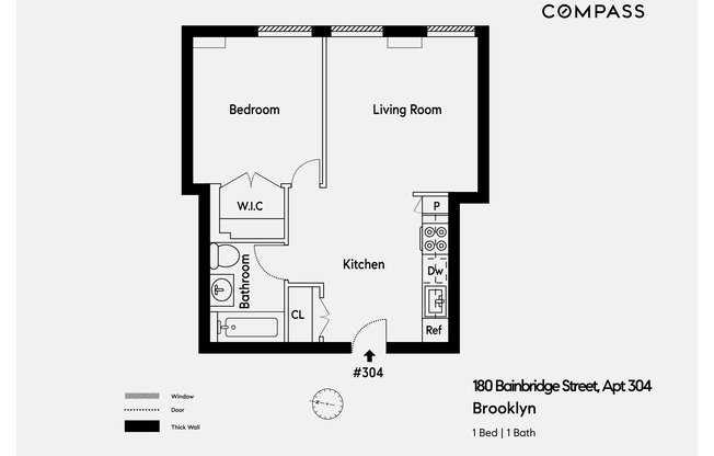 1 bed, 1 bath, $3,450, Unit 304