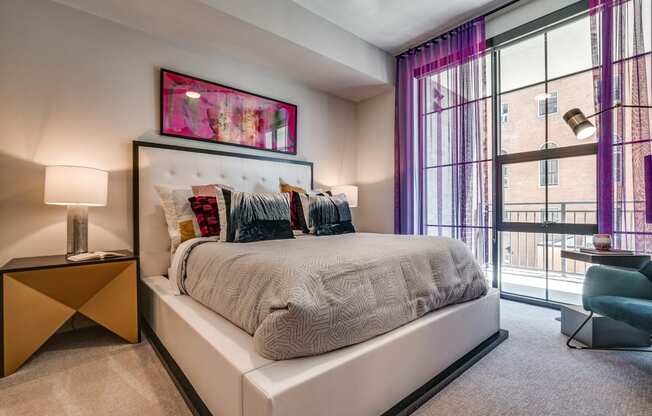 Beautiful Bright Bedroom With Wide Windows at The Hamilton, Dallas, 75226