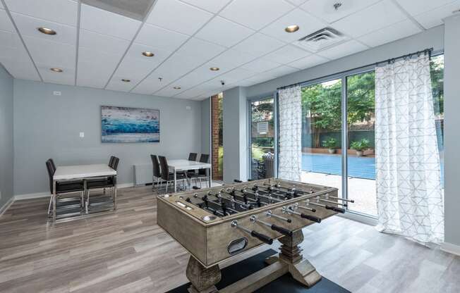 the preserve at ballantyne commons conference room with foosball table and chairs