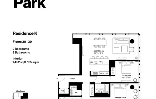 2 beds, 2 baths, 1,452 sqft, $11,000, Unit 32K