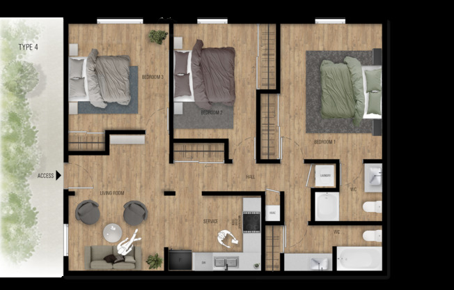 3 beds, 2 baths, 1,000 sqft, $2,111