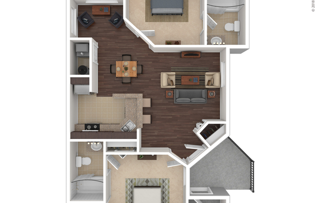 The Tower: Beds - 2: Baths - 2: SqFt Range - 900 to 900