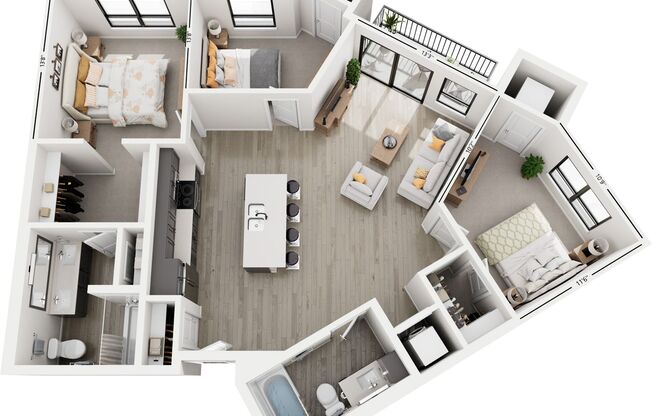 3 beds, 2 baths, 1,285 sqft, $2,730, Unit 117