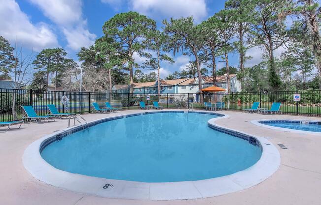 a trampoline in a pool of water