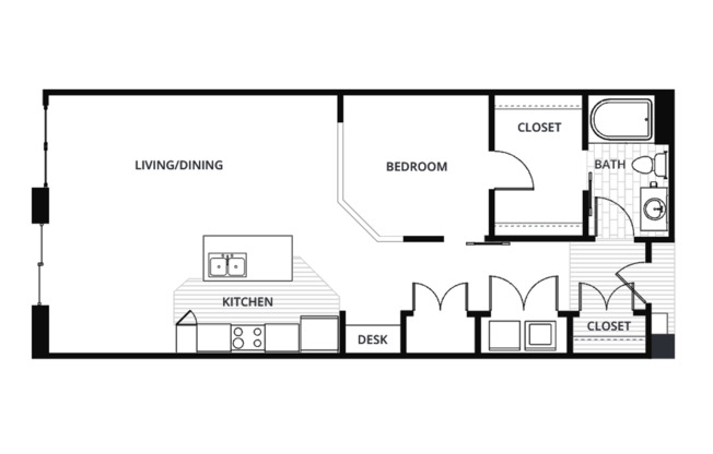 1 bed, 1 bath, 890 sqft, $1,399, Unit 881-405