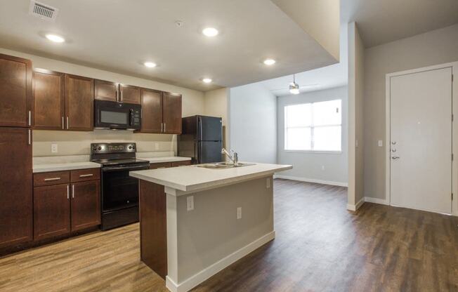 Open Concept Kitchen at Aviator at Brooks Apartments, Clear Property Management, San Antonio