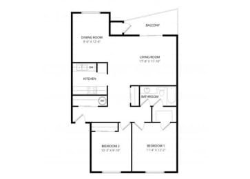 2 beds, 1 bath, 975 sqft, $2,599