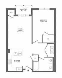 1 bed, 1 bath, 836 sqft, $2,725