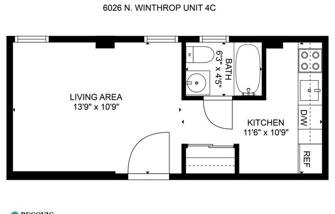 Studio, 1 bath, 250 sqft, $1,425, Unit 4C