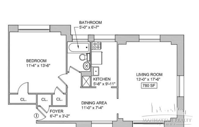 1 bed, 1 bath, $6,450, Unit 3I