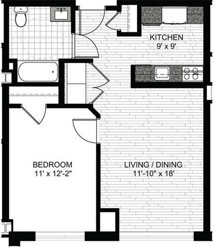 1 bed, 1 bath, 652 sqft, $3,240, Unit 0605