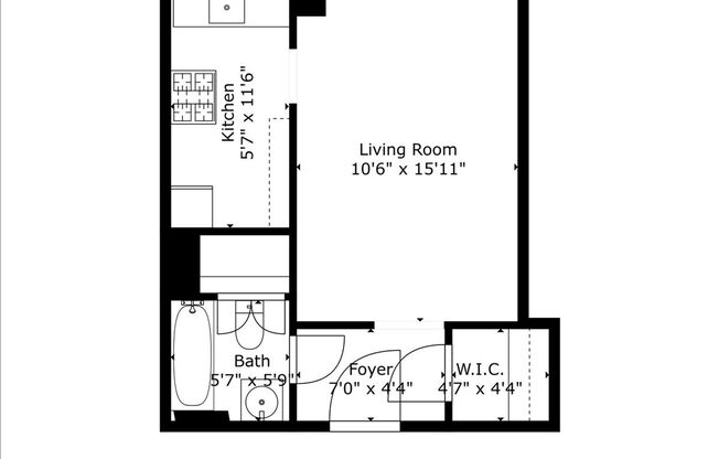 Studio, 1 bath, 332 sqft, $925, Unit 308