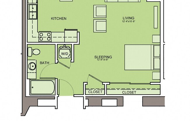 Studio, 1 bath, 674 sqft, $1,365