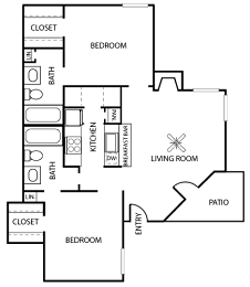 2 beds, 2 baths, 915 sqft, $1,341