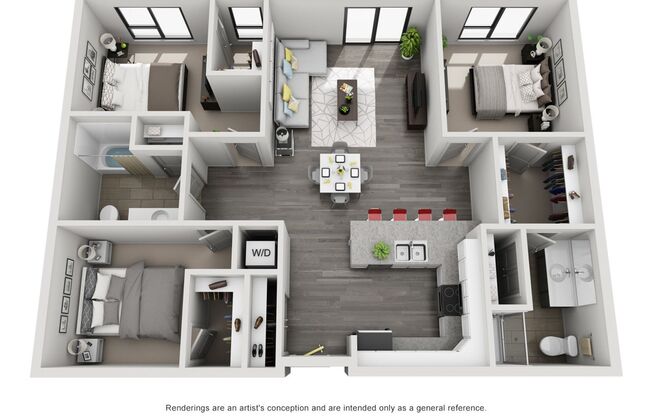 3 beds, 2 baths, 1,268 sqft, $2,265, Unit 518