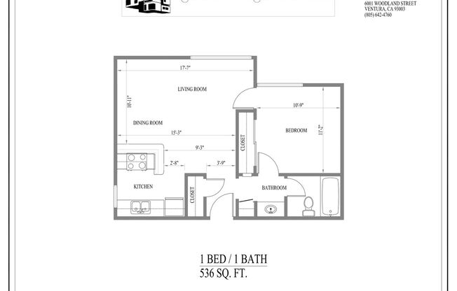 1 bed, 1 bath, 603 sqft, $2,295, Unit 16