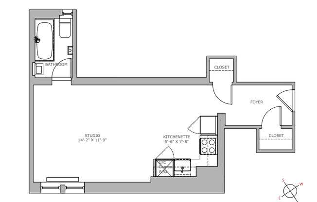 Studio, 1 bath, 426 sqft, $3,650, Unit 6L