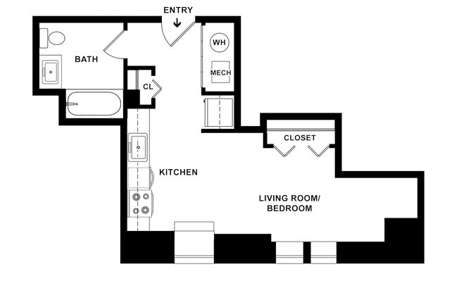 Studio, 1 bath, 472 sqft, $2,045, Unit P-2005