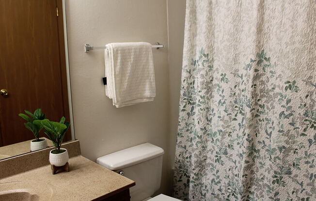 a bathroom with a toilet sink and shower