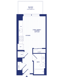 Studio, 1 bath, 410 sqft, $1,402