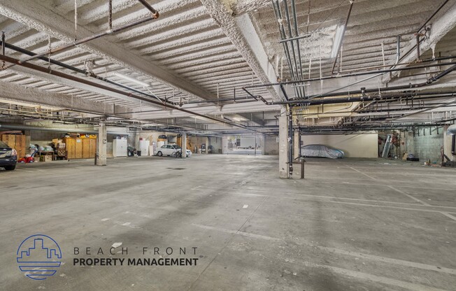 a large empty parking lot in a building