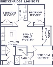 3 beds, 2 baths, 1,265 sqft, $2,700