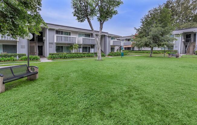 a large lawn in front of a house