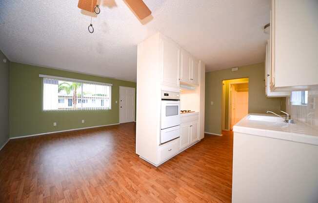 Ocean View Townhomes full view of kitchen and living room