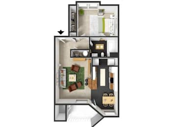 1 bed, 1 bath, 681 sqft, $1,599