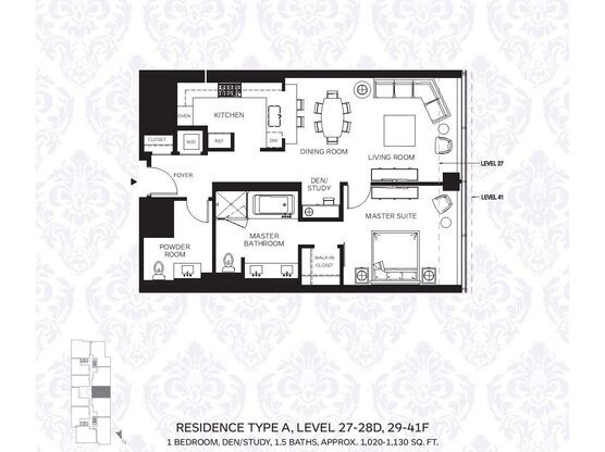 1 bed, 2 baths, 1,140 sqft, $5,199, Unit 38F