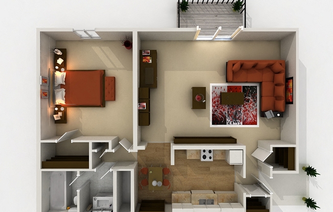 One Bedroom Layout - 825 SQ FT