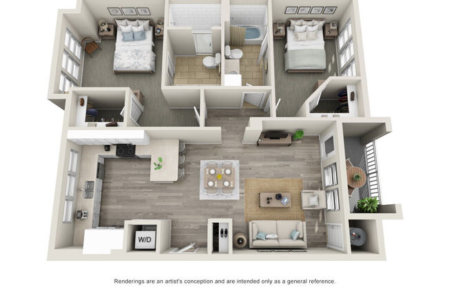 2 beds, 2 baths, 1,143 sqft, $2,197