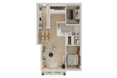 2 beds, 1.5 baths, 1,000 sqft, $1,169