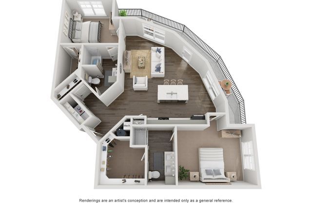 2 beds, 2 baths, 1,226 sqft, $2,432