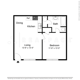 1 bed, 1 bath, 585 sqft, $1,027